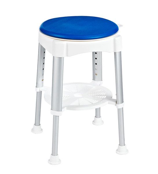 Sapho Ridder Senior Forgó szék, állítható magasság, fehér / kék, teherbírás 150 kg (A0050401)