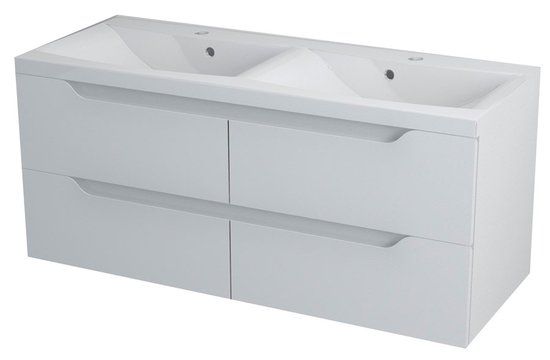 Sapho Wave II mosdótartó szekrény 120 x 50 x 48 cm, fehér (WA121)