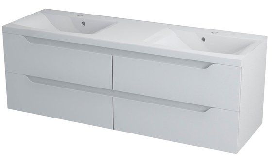 Sapho Wave II mosdótartó szekrény 150 x 50 x 48 cm, fehér (WA151)