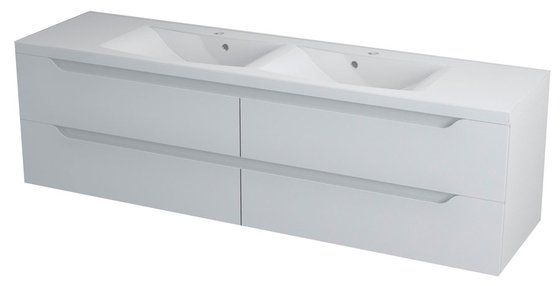 Sapho Wave II mosdótartó szekrény 180 x 50 x 48 cm, fehér (WA181)