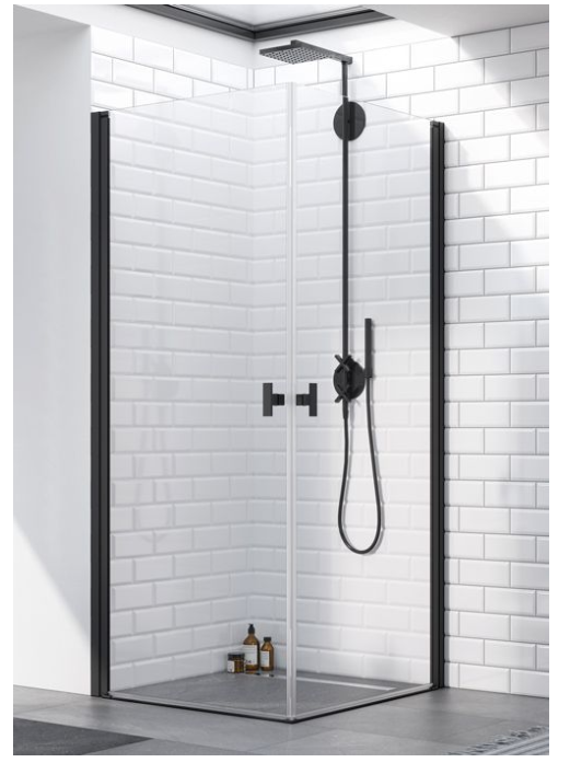 Radaway Nes Black KDD I szögletes nyílóajtós zuhanykabin 80 / 90 / 100 cm, 200 cm magas