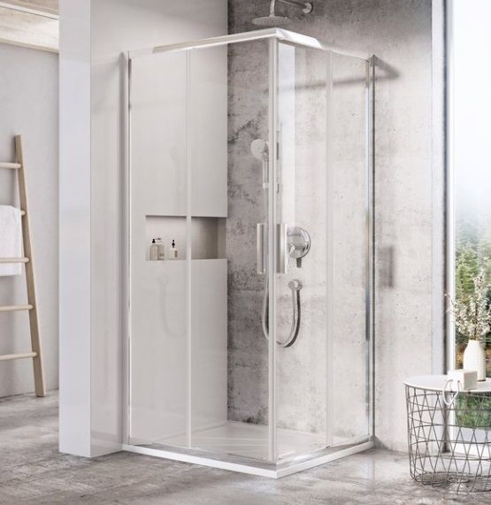 Ravak Blix Slim BLSRV2 Szögletes tolóajtós zuhanykabin Transparent üveggel 80 x 80 ; 90 x 90 cm, 195 cm magas