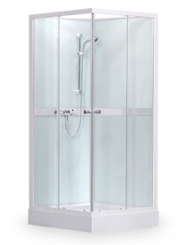 Roltechnik Simple 80x80 / 90x90 cm Komplett hátfalas szögletes tolóajtós zuhanykabin